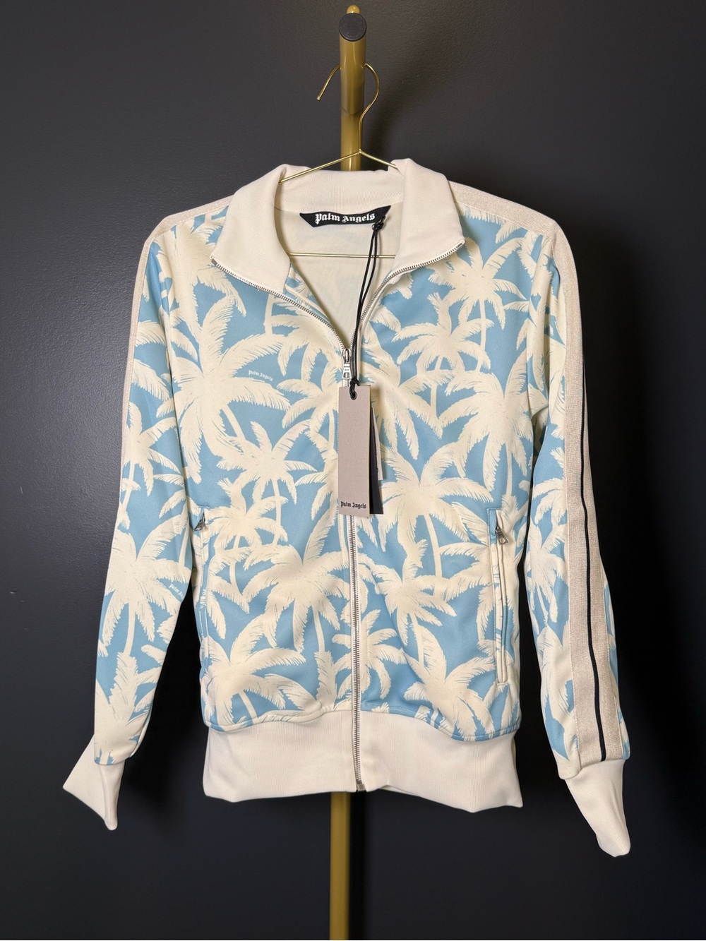 Palm Angels Blue & Cream Palm Tree Track Jacket